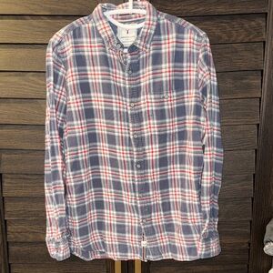 Denim & Flower Navy and Red Plaid Shirt